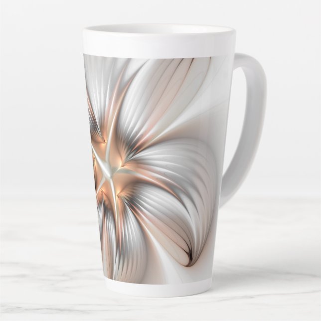 Tasse Latte Élégance florale Art Abstrait fractal moderne (Angle droit)