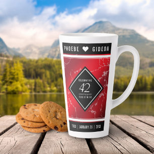 Tasse Latte Élégant 42e anniversaire du Mariage Jasper