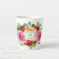 Elégant aquarelle bouquet floral Monogramme