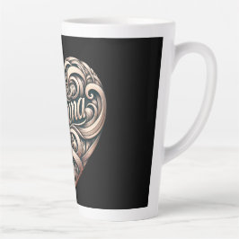 Tasse Latte Elégant coeur dévoré avec la Fête de la mère pour