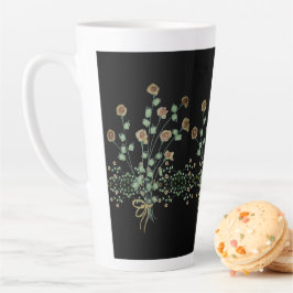 Tasse Latte Élégant floral avec noir