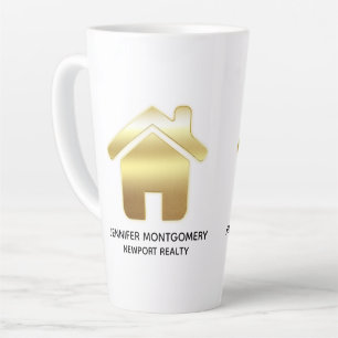 Tasse Latte Elegant Gold House Symbole Real Estate Design