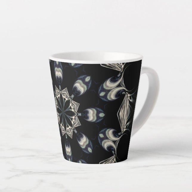 Tasse Latte Elégant Mandala (Angle droit)