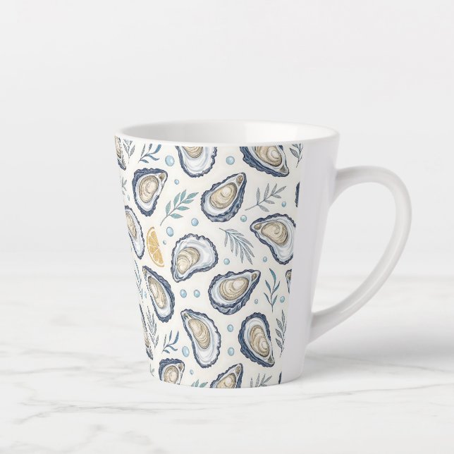 Tasse Latte Elegant Marine Oysters (Droite)
