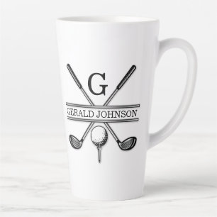 Tasse Latte Élégant minimaliste Golf Monogramme Conception