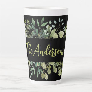 Tasse Latte Elégant nom de famille botanique feuilles bunk noi