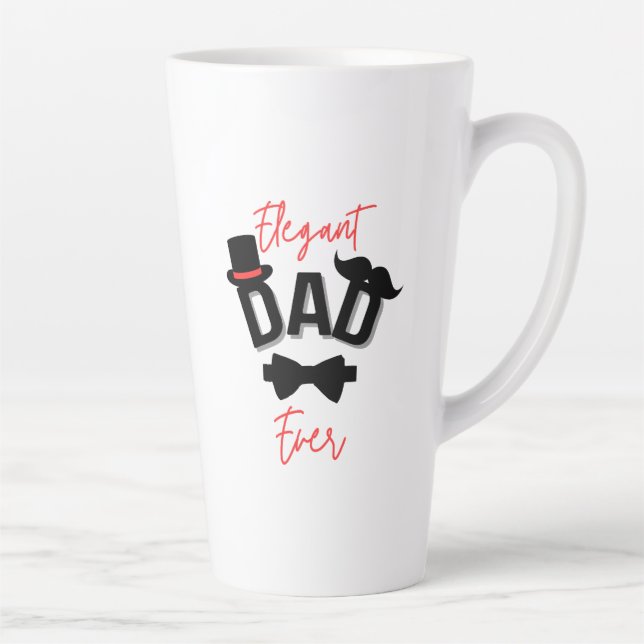 Tasse Latte Élégant père jamais Fête des pères (Droite)