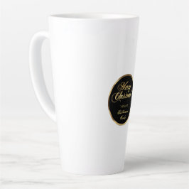 Tasse Latte Élégant Script moderne Noir et Or Noël