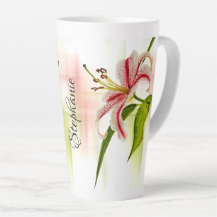 Tasse Latte Elégant Star Lily (Stargazer) Photographie floral
