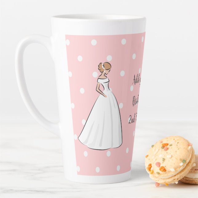 Tasse Latte Elégante robe de mariage heureux douche nuptiale (En situation)