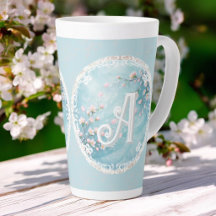 Élégantes Initiales Fleur de Cerisier Turquoise Ro