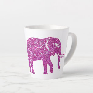 Tasse Latte éléphant à paillettes roses