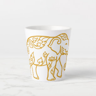 Tasse Latte Éléphant style thaï pour vous offrir.