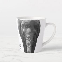 Tasse Latte Elephant Wildlife Art Nom personnalisé Animal