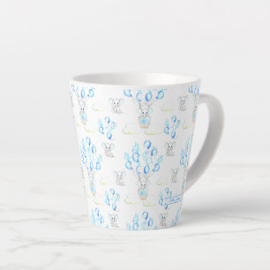 Tasse Latte Eléphants mignons Ballons & Nuages Baby Boy Motif