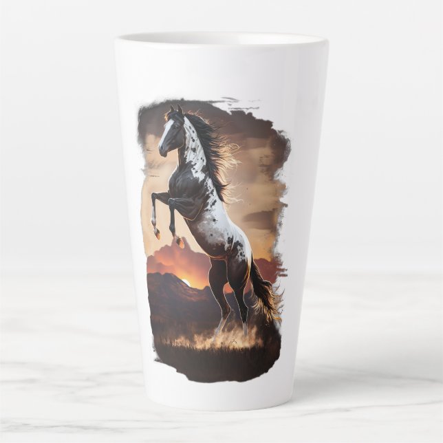 Tasse Latte Élevage du Cheval de Peinture américain au coucher (Devant)