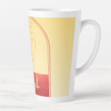 Tasse Latte Élevée Signature Or Jaune Pastel Luxue