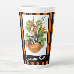 Tasse Latte Elfe de la récolte d'automne de bois