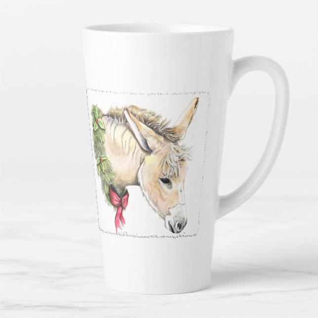 Tasse Latte Ella l'âne de Noël (Droite)