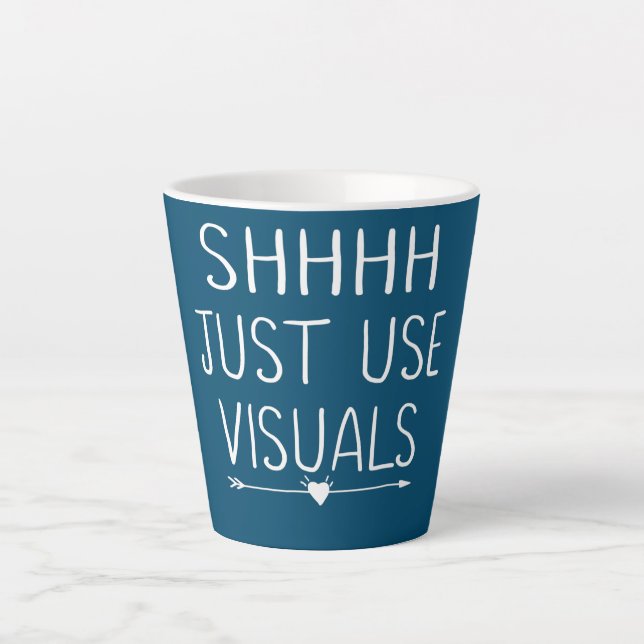 Tasse Latte Elle N'Utilise Que Les Visuaux Enseignant De L'Édu (Devant)