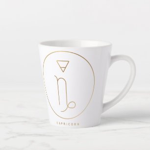 Tasse Latte Emblème de Zodiac d'or Capricorne