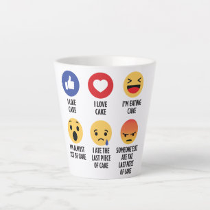 Tasse Latte Emojis au gâteau