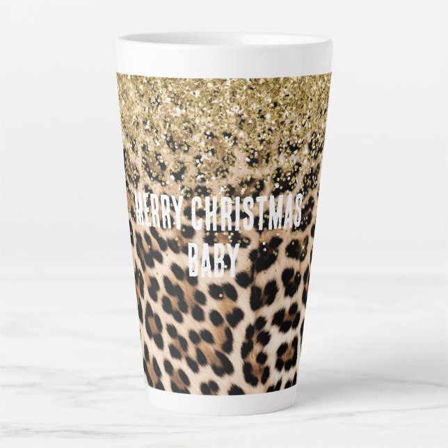 Tasse Latte Empreinte de léopard de crème glam Gold Parties sc (Devant)