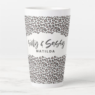 Tasse Latte Empreinte de léopard rose soixante et sassy 60e an