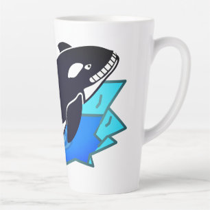 Tasse Latte Ennemi de l'orque, du poisson et du manchot