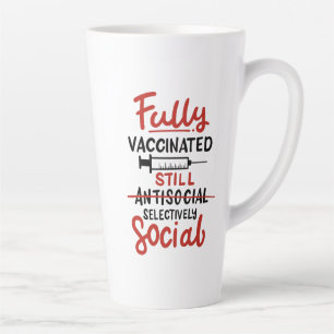 Tasse Latte Entièrement vacciné Antisocial COVID 19 Vaccin bâi