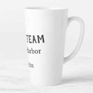 Tasse Latte Équipe du marié nom du garçon d'honneur date enter