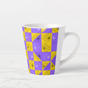 Tasse Latte Esthétique Échantillon géométrique Motif floral