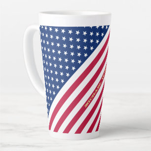Tasse Latte États-Unis américain Drapeau Stars Stripes Personn
