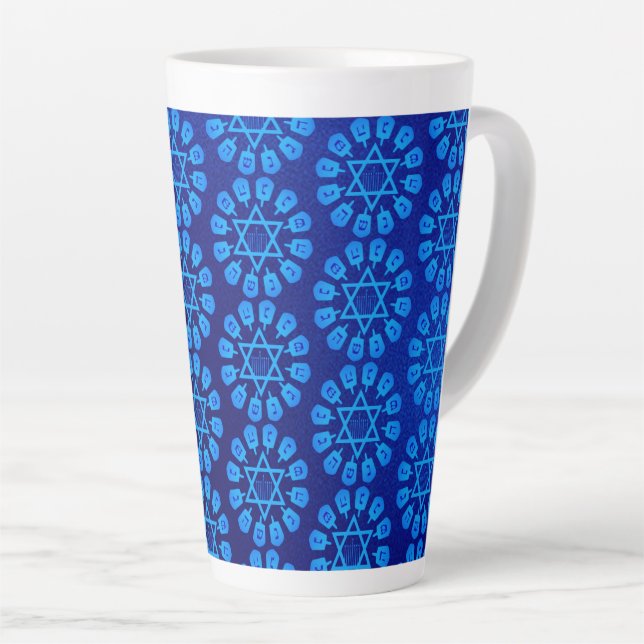 Tasse Latte Étoile Bleue De David Hanoukka (Angle droit)