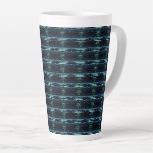 Tasse Latte Etoiles arc-en-ciel bleu vert, Motif Artdeco