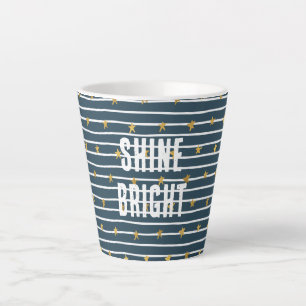 Tasse Latte Etoiles Bleues Bleues Or