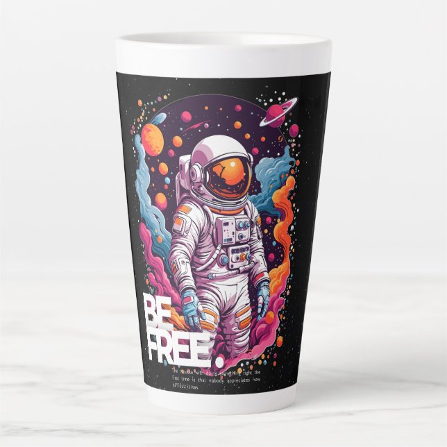 Tasse Latte ÊTRE GRATUIT Conception des astronautes (Devant)