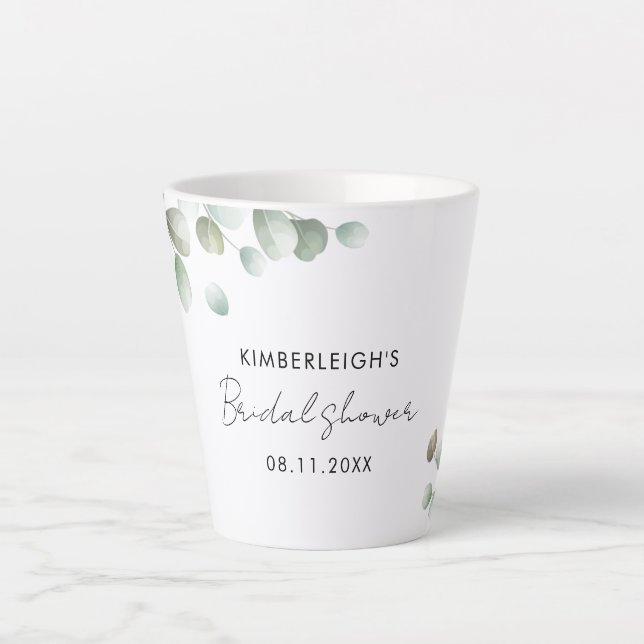 Tasse Latte Eucalyptus Script Enterrement de Vie de Jeune Fill (Devant)