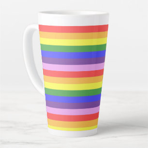 Tasse Latte Excellente qualité Rainbow Stripe Bright Colors