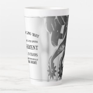 Tasse Latte Faire-part de retraite avec vieilles éperons