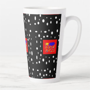 TASSE LATTE FAIT POUR KAREN ROUGE ET BLACK BLANC NOMMÉ