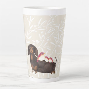 Tasse Latte Famille Dachshund et Birds