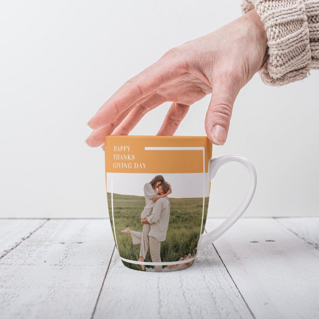 Tasse Latte Famille moderne photo et Bon thanksgiving cadeau d (Créateur téléchargé)