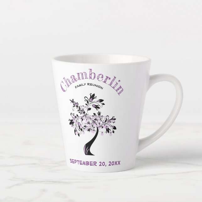 Tasse Latte Famille Retrouvailles tendance violet lumières flo (Droite)