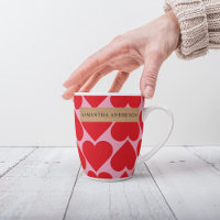 Fancy Romantic Red & Rose Hearts Motif