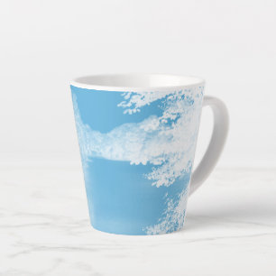 Tasse Latte Fantaisie Rivière Blanche et Bleue en Hiver