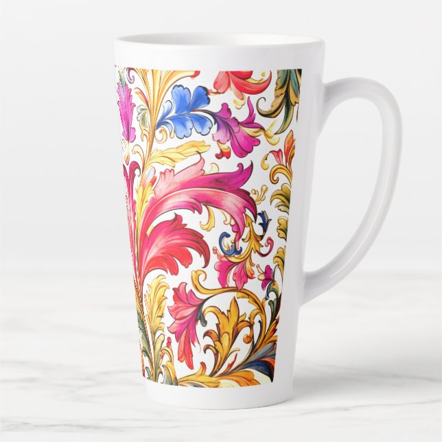 Tasse Latte Fantastique design florentin Feuilles (Droite)