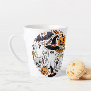 Tasse Latte Fantômes Monstres mignons Éffrayants et Déplaisant