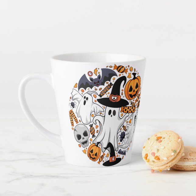 Tasse Latte Fantômes Monstres mignons Éffrayants et Déplaisant (En situation)