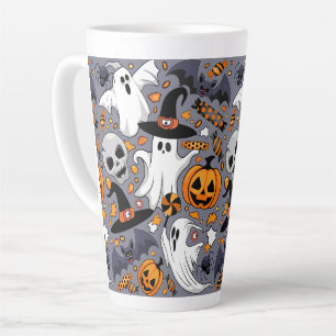 Tasse Latte Fantômes Monstres mignons Éffrayants et Déplaisant